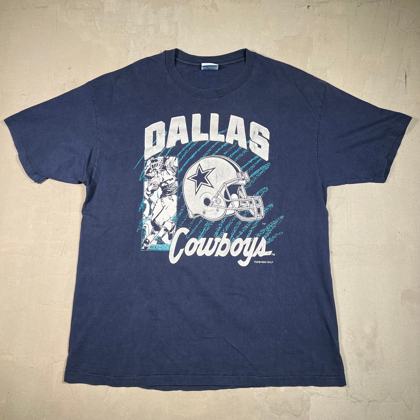 1993 Dallas Cowboys Navy Tee Size XL USED v19508