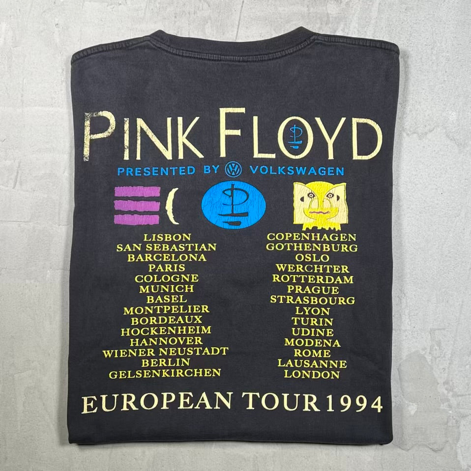 1994 Pink Floyd Division Bell Euro Tour Tee Black Size XL USED v20392