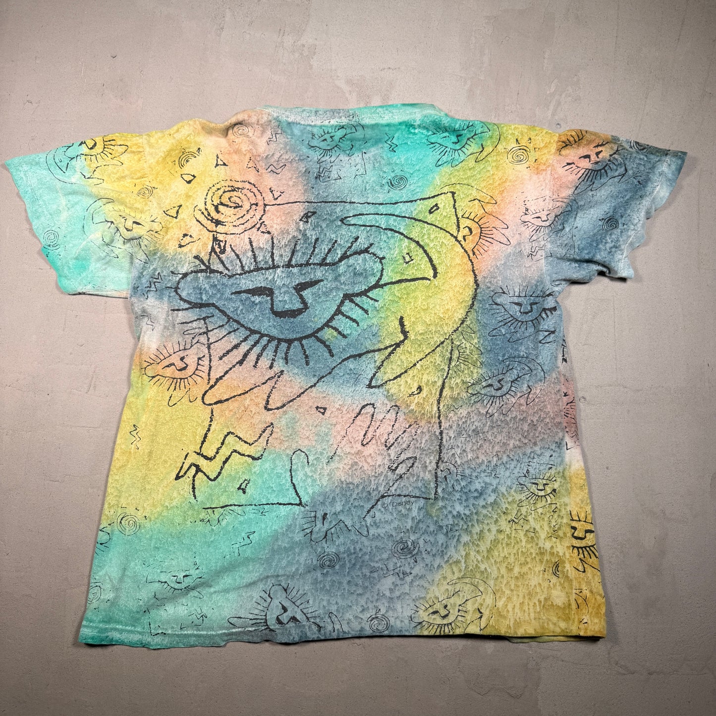 1990s Disney Lion King AOP Tie Dye Size Large USED v17267