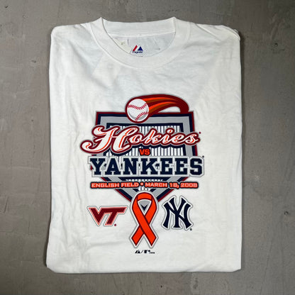 2008 Yankee Vs Hokies White Tee Size XL NEW v20102