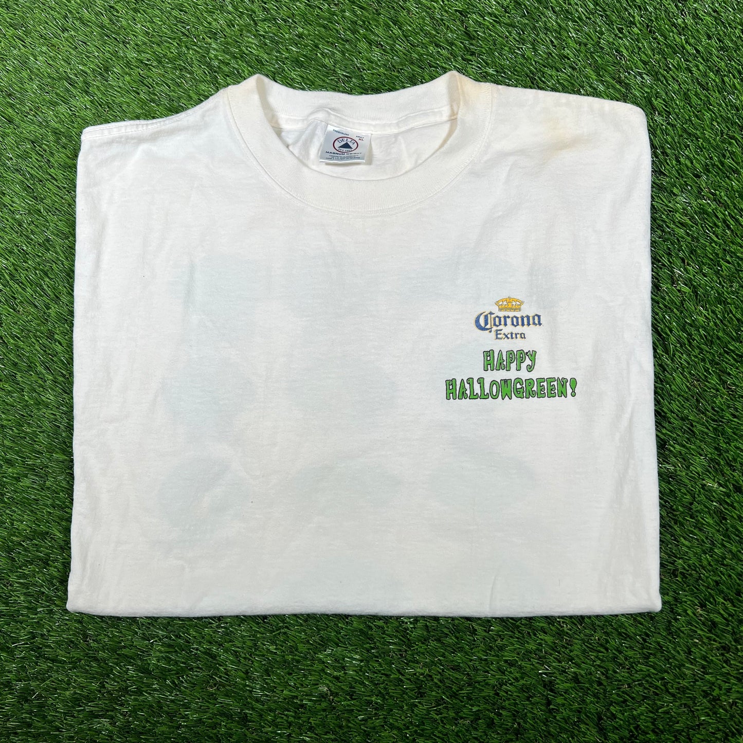 2000s Corona Extra Happy Hallowgreen White Tee Size XL USED v17199