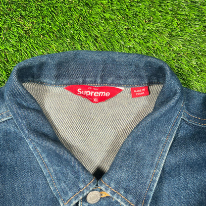 Supreme Shibori Denim Trucker Jacket Rigid Indigo (2023) Size XL USED x16660