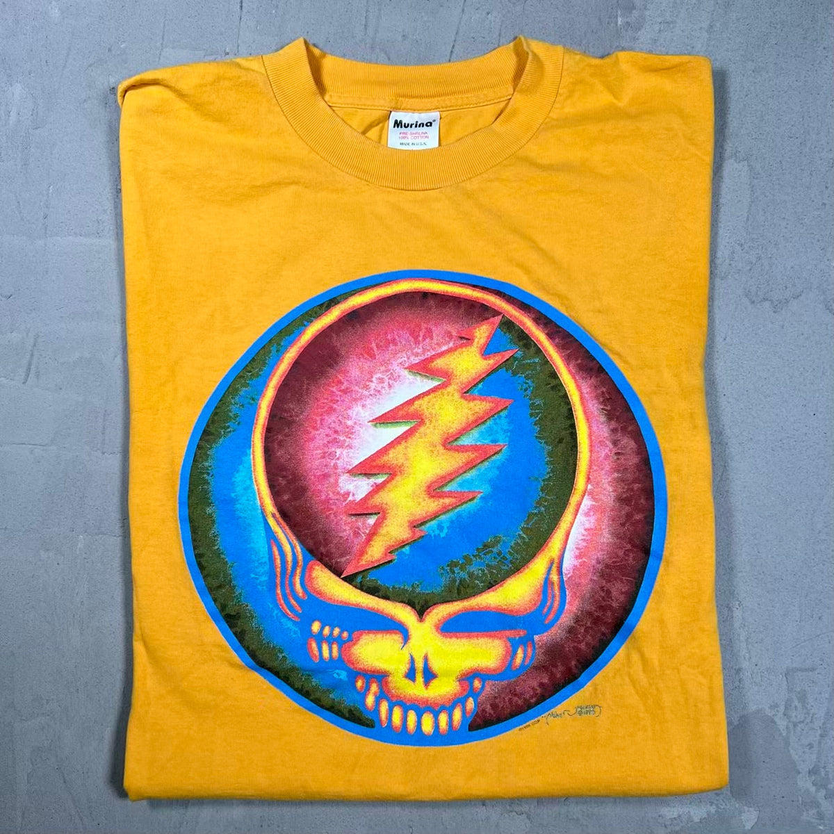 1998 Grateful Dead Big Head Yellow Tee Size Large USED v20151