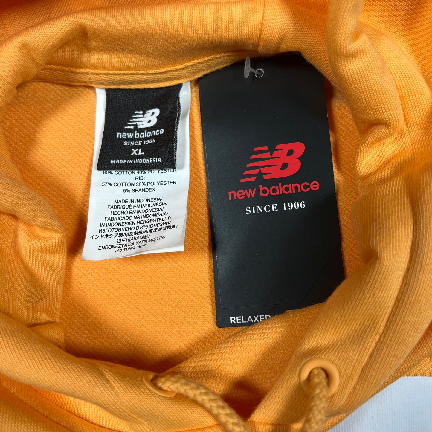 New Balance Orange Pull Over Hoodie Size XL USED v17030