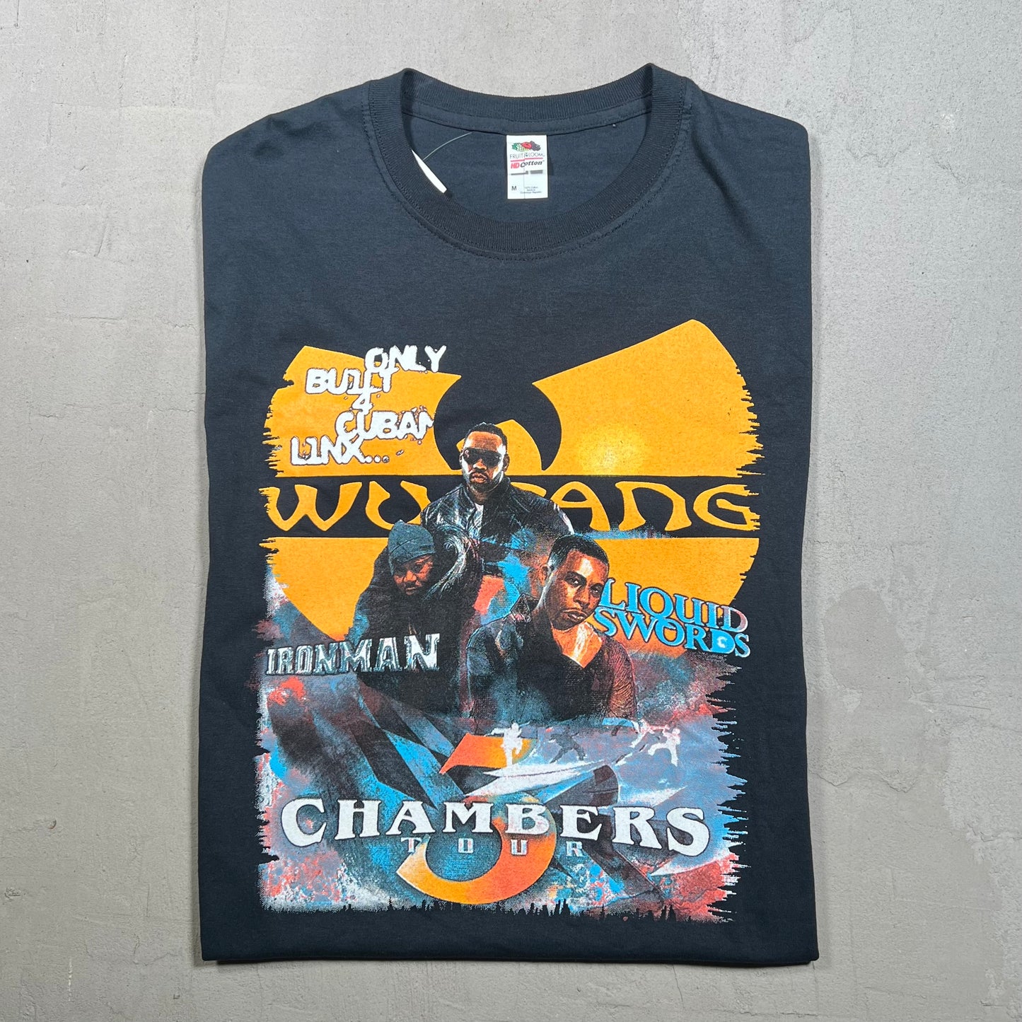 Wu tang Bootleg 3 chambers Tour Black Tee Size Medium NEW v9231