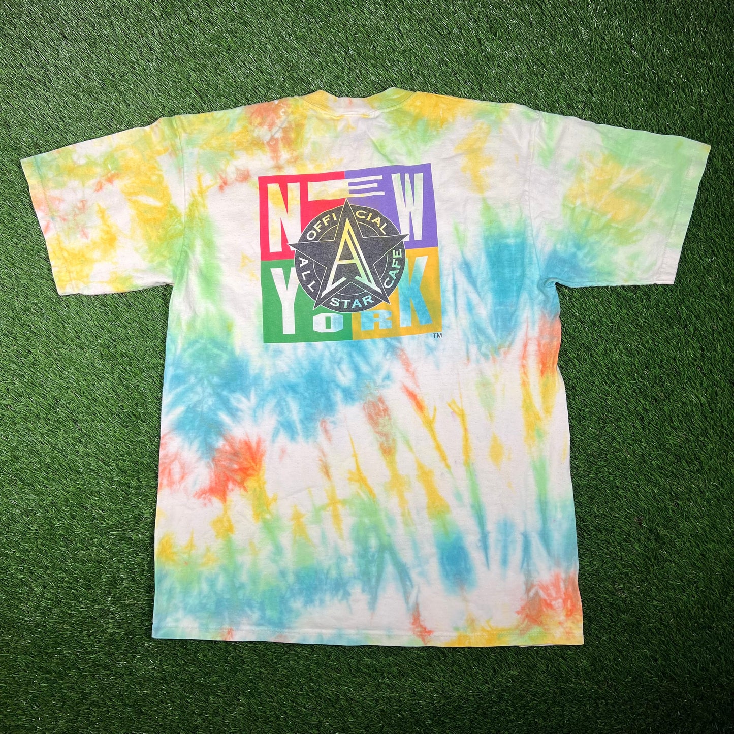 1990s Tie Dye All Star Cafe Tee Size Large USED v17502