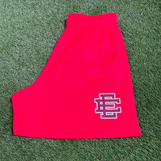 Eric Emanuel Maroon Logo Bright Red Shorts Size XXL USED x14629