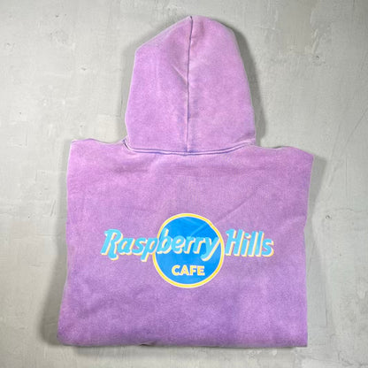 GV Gallery Raspberry Hills Cafe Washed Purple Zip Up Hoodie Size XL USED x18617