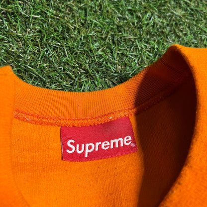 Supreme Reversible Repeat Liner Orange Crewneck Size Medium USED x13924