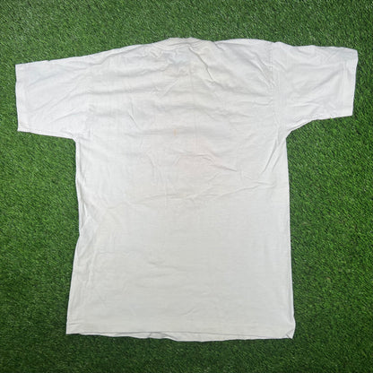 1983 Bully Hill Love my Goat Red Wine White Tee Size Large USED v17205