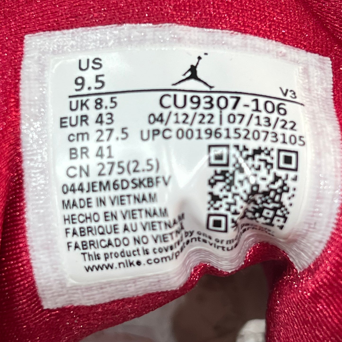 Jordan 7 Cardinal (2022) Size 9.5 USED s19967