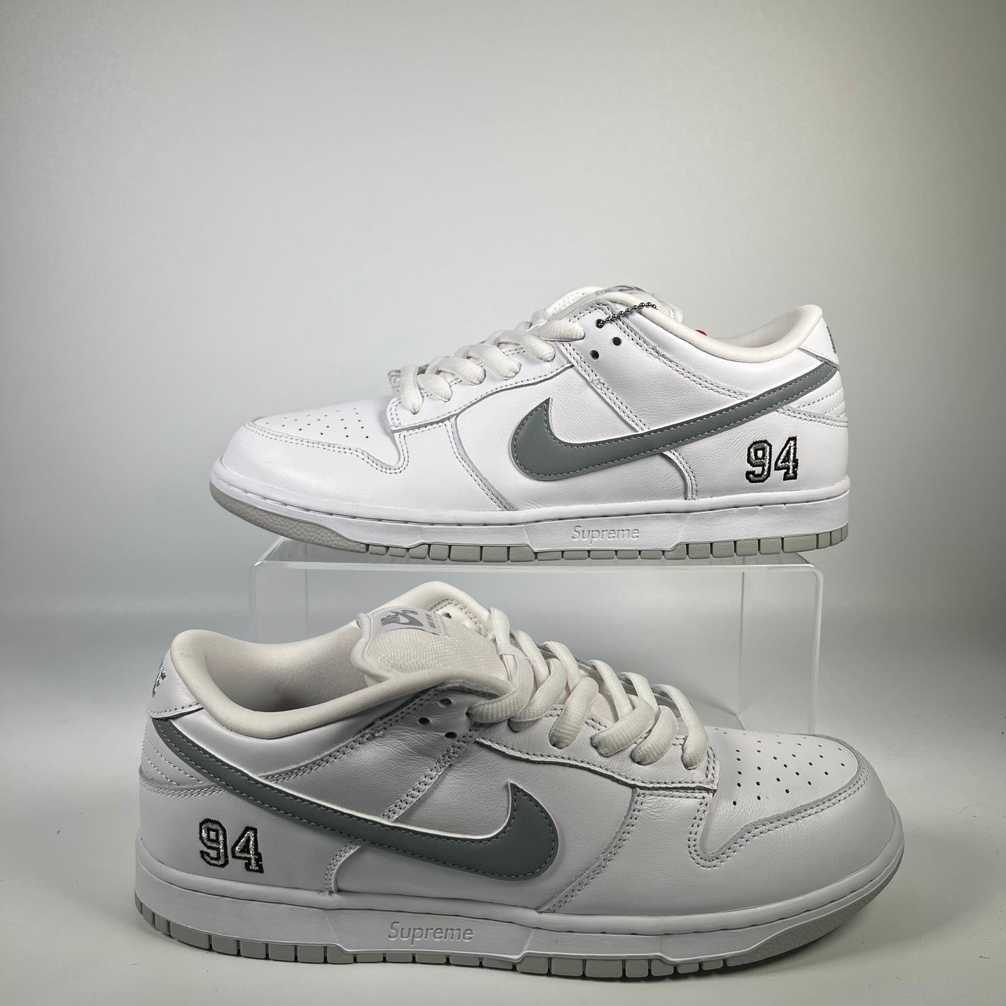 Nike SB Dunk Low Supreme 94 White Metallic Silver (2025) Size 11 NEW s18717