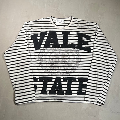 Vale Forever Stripe Emblem White/Black Longsleeve Size XL USED x17589