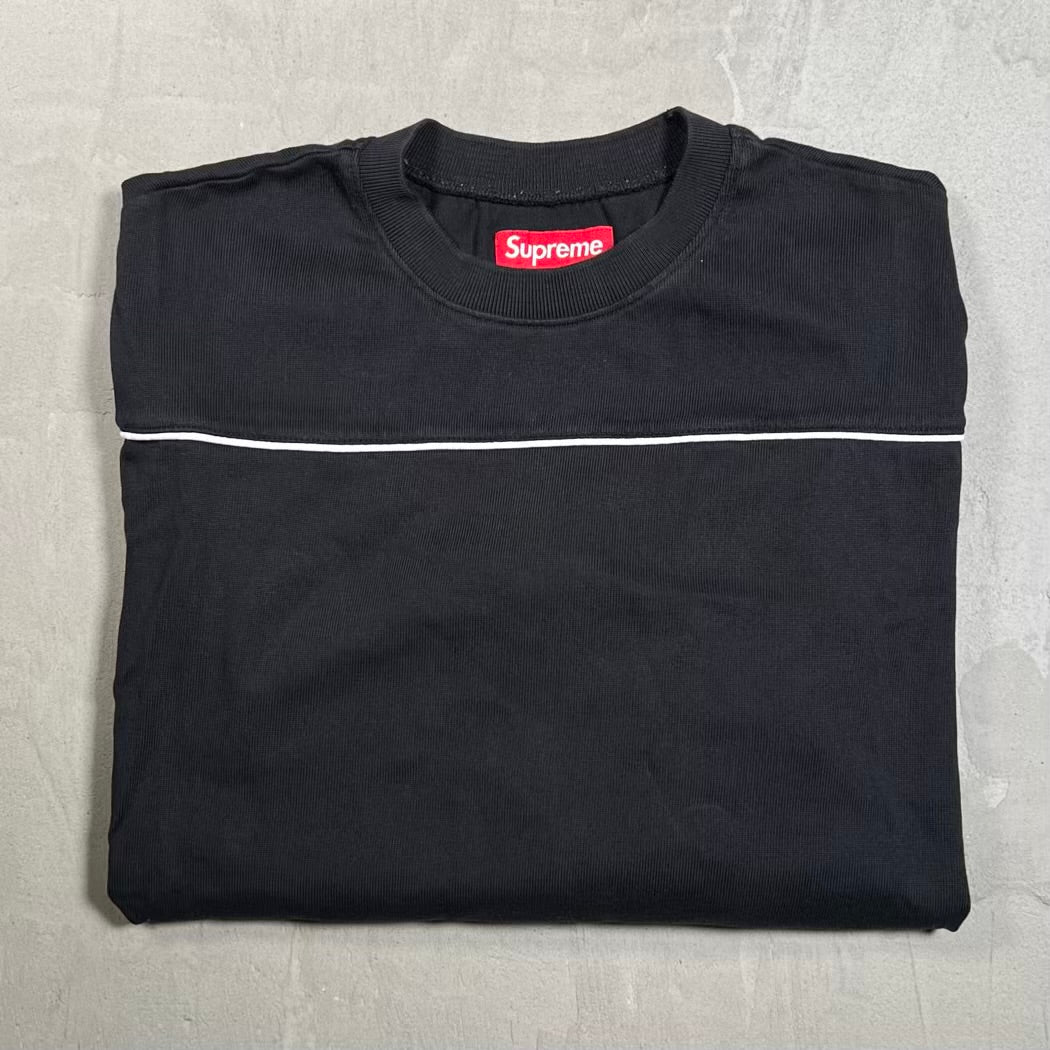 Supreme Paneled Piping Longsleeve Black (2025) Size Medium USED x18784