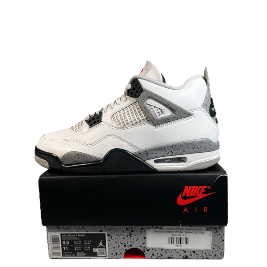 Jordan 4 White Cement (2025) Size 9.5 USED s21988