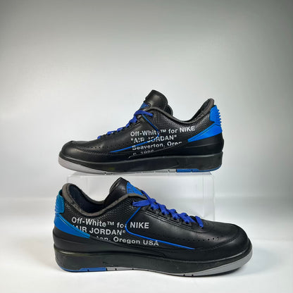 Jordan 2 Low Off White Black Blue (2021) Size 10 USED s23560