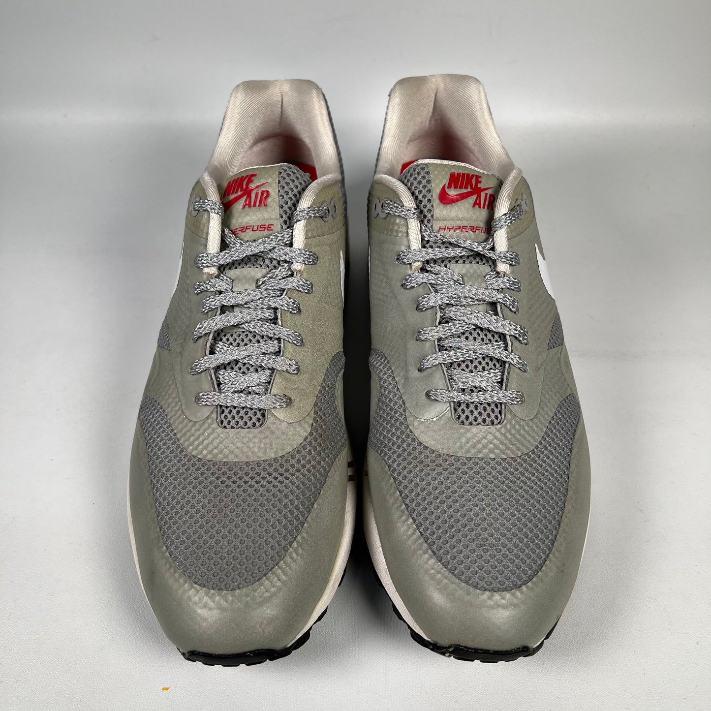 Nike Air Max 1 Hyperfuse Matte Silver (2012) Size 9.5 USED s19490