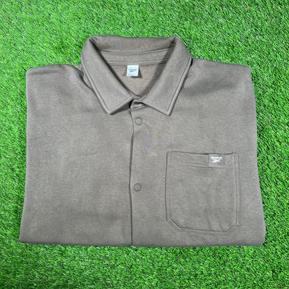 Reebok Button Up Front Pocket Brown Longsleeve Size XL USED v17102