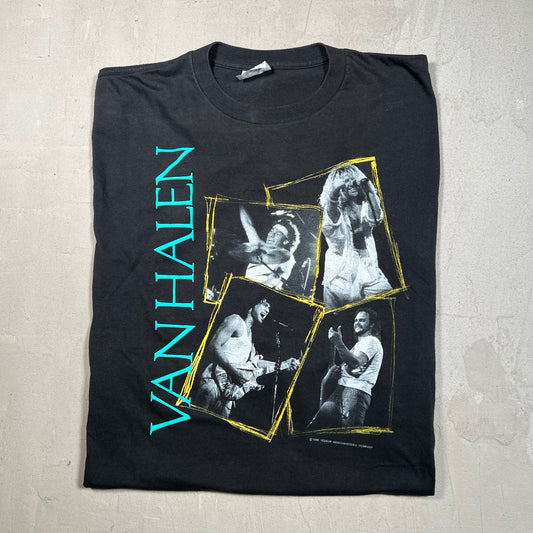 1988 Van Halen OU812 World Tour Black Tee Size XL USED v16049