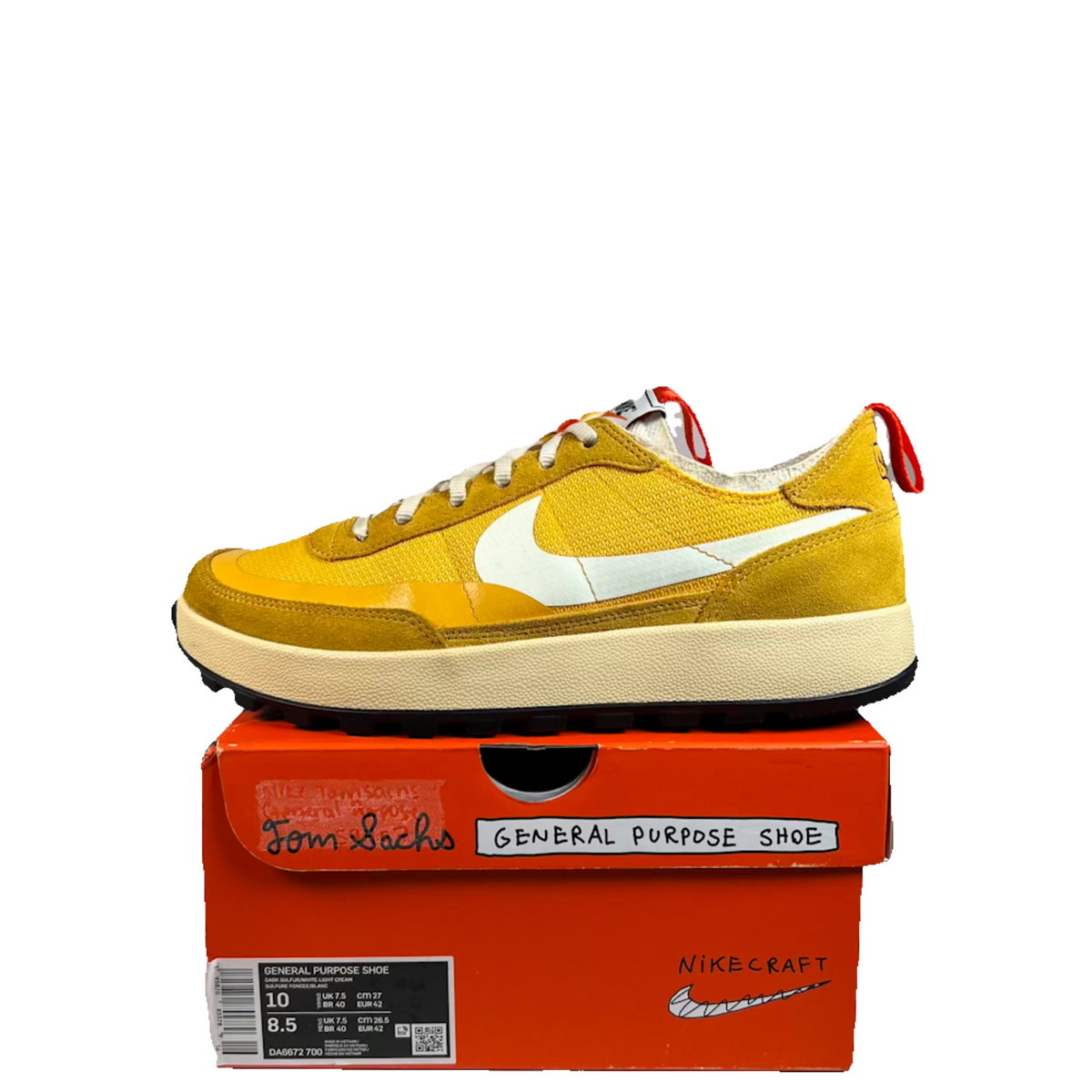 Nike Tom Sachs General Purpose Shoe Dark Sulfur (2022) Size 8.5 USED s23438