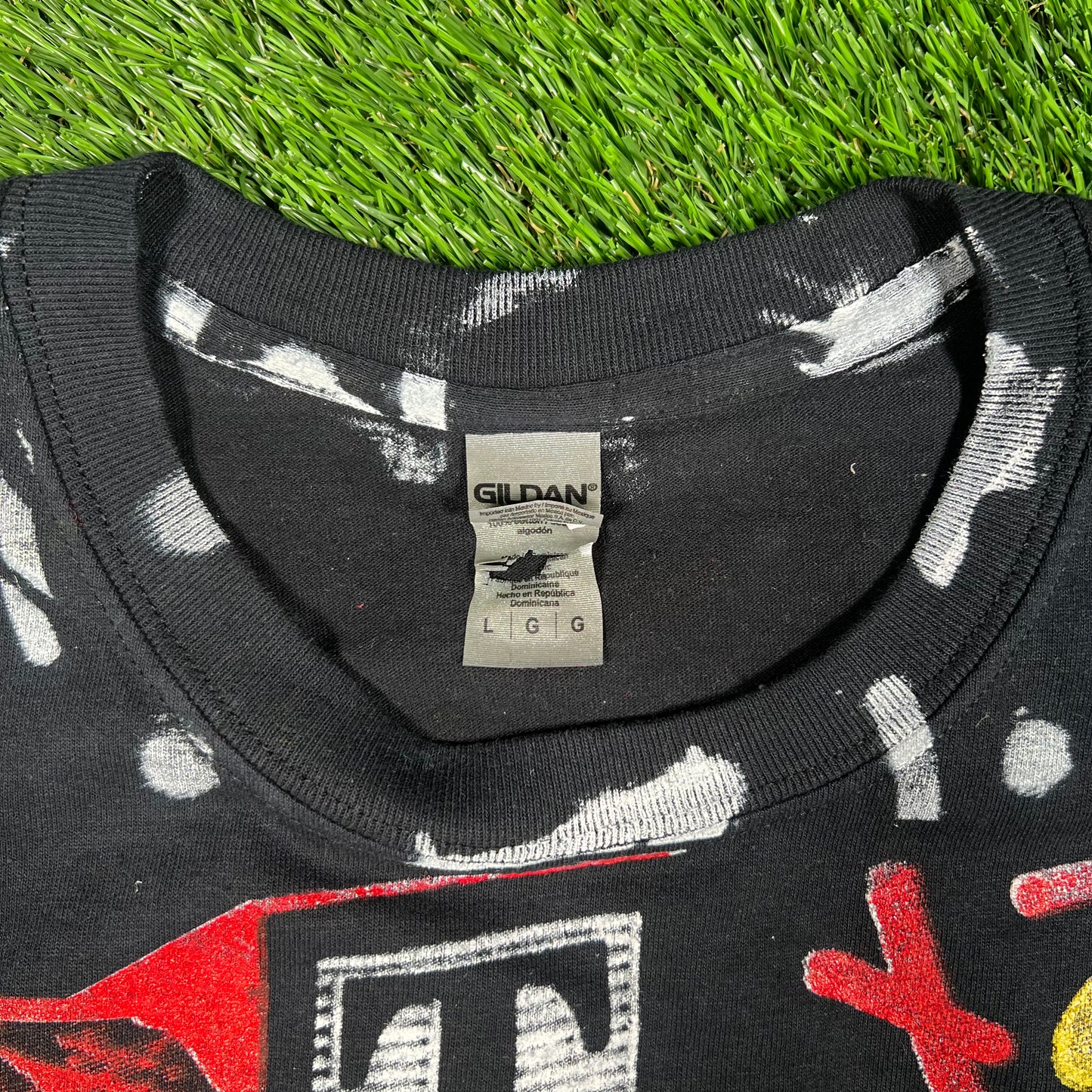 TLC Black Bootleg AOP Rap Tee Size Large USED v18011