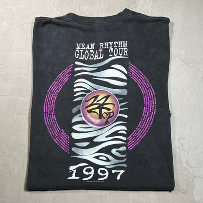 1997 ZZ Top Mean Rhythem Global Tour Black Tee Size XL USED v20098