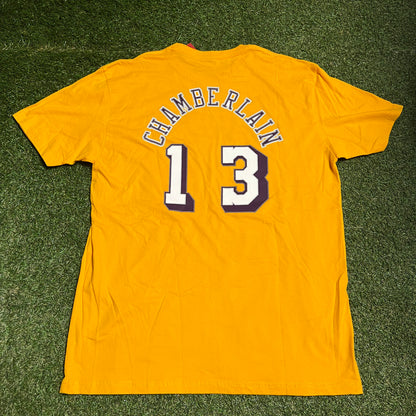 Mitchell and Ness Lakers #13 Chamberland Yellow Tee Size XL NEW v16067