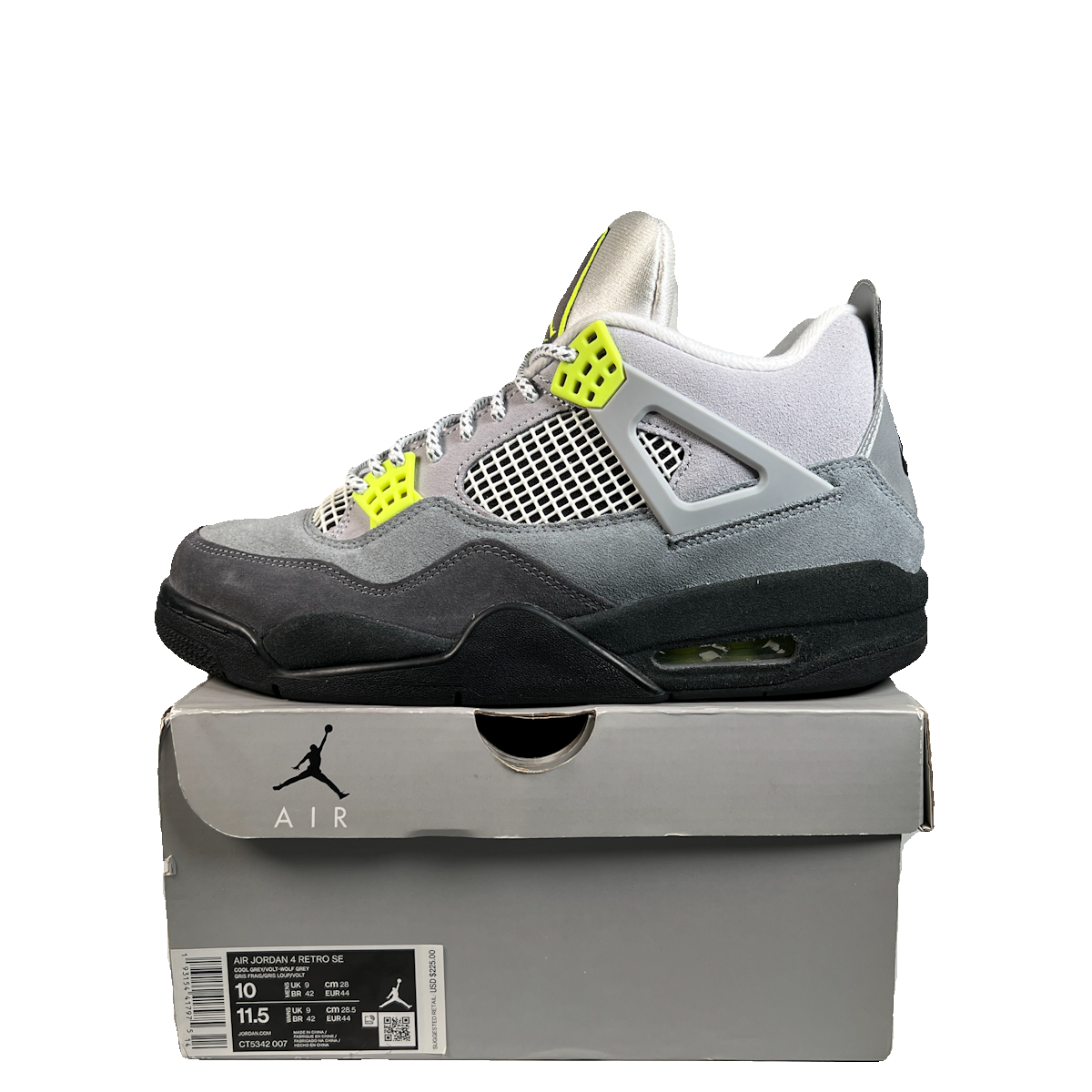Jordan 4 SE 95 Neon (2020) Size 10 USED s22607