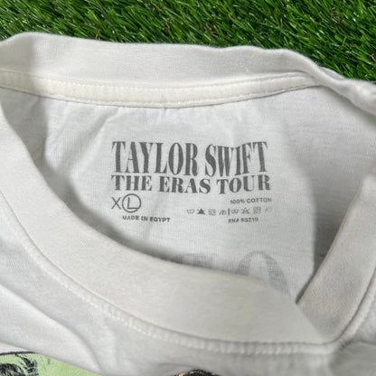 Taylor Swift The Eras Tour White Tee Size XL USED v17092