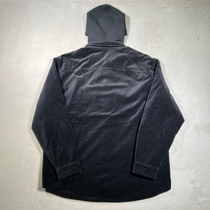 Supreme Quilted Lined Black Velvet Button Up Hoodie Size XL USED x18914