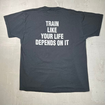 Y2K Martial Arts "Train" Black Tee Size XL USED v20180