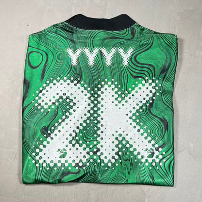 Nike Off-White Green AOP Jersey Longsleeve Size Large USED x188836