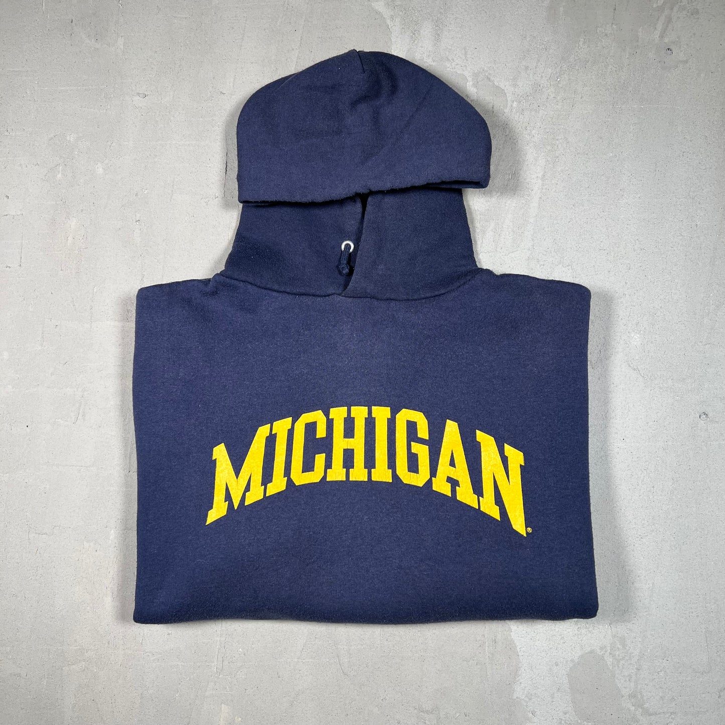 1990s Michigan Navy Blue Pullover Hoodie Size Large USED v19080