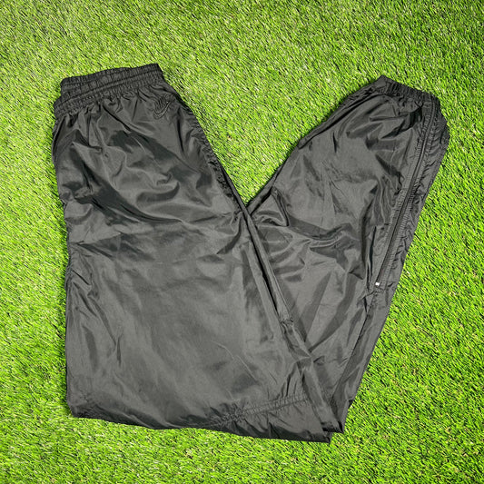1990s Nike Plain Black Track Pants Size Large USED v16809
