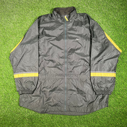 Y2K Nike Green Full Zip Windbreaker Size XL USED v17645