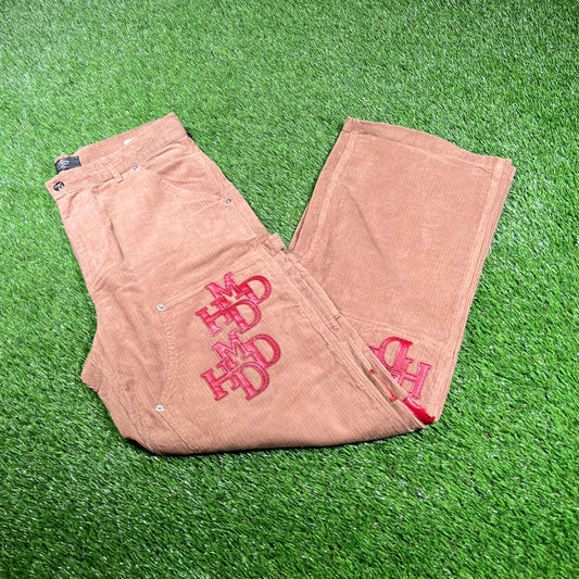 HMDD Patch Cord Double Knee Brown Patch Pants Size Small NEW x15877
