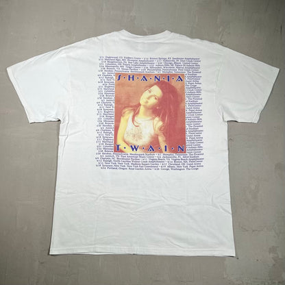 Y2K Shania Twain Portrait Tour Tee White Size XL USED v19974