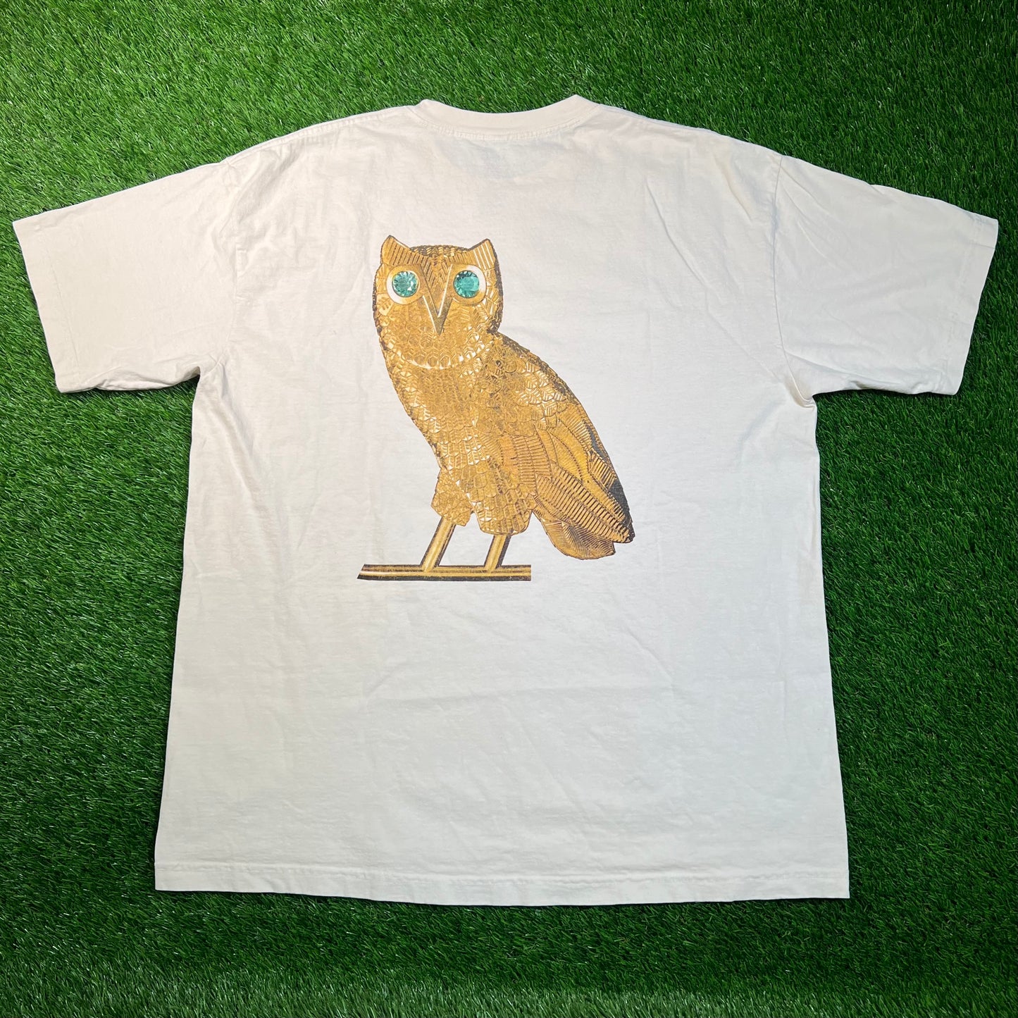 Drake Related Members Only Golden Owel Cream Tee Size XL USED x16795