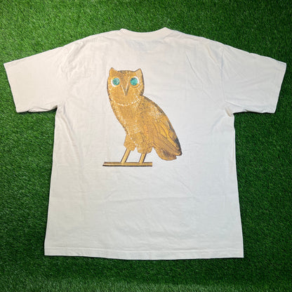 Drake Related Members Only Golden Owel Cream Tee Size XL USED x16795