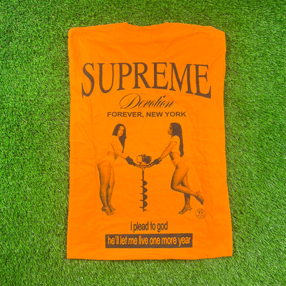 Supreme Devotion Orange Tee Size Medium USED x16563