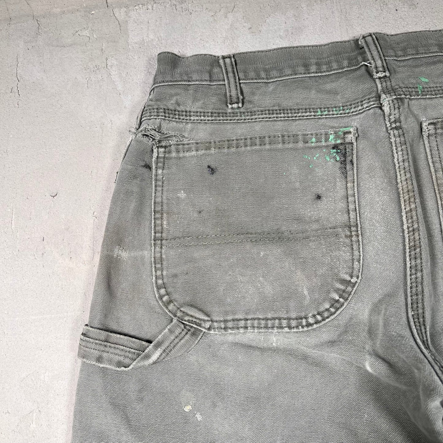 Y2K Dickies Green Workwear Patched Pants Size 32x32 USED v19553