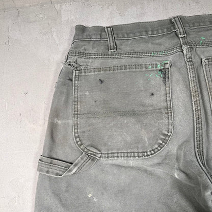 Y2K Dickies Green Workwear Patched Pants Size 32x32 USED v19553