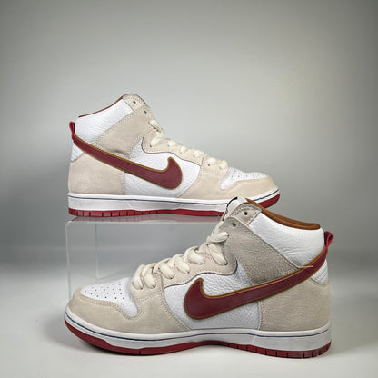 Nike SB Dunk High Sail Bright Crimson (2020) Size 10 USED s20214