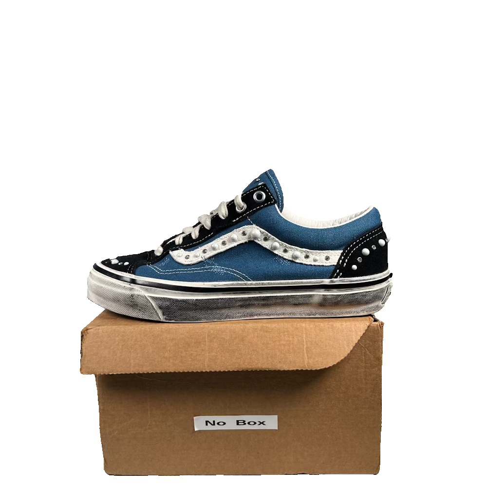 Vans Old Skool Pearlized Navy/Black Size 6 USED s23668