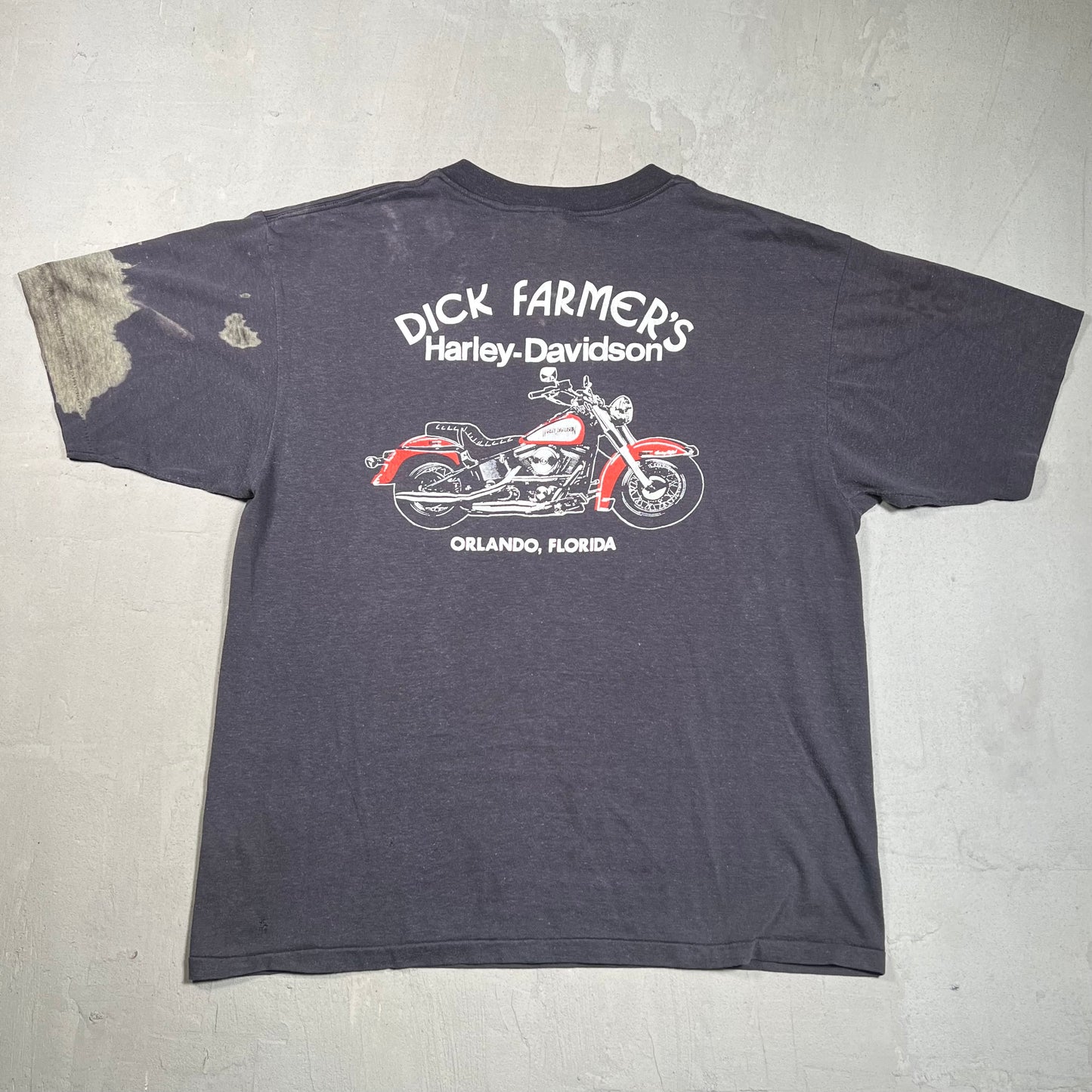 1980s Harley Davidson Country Washed Black Tee Size XL USED v19376
