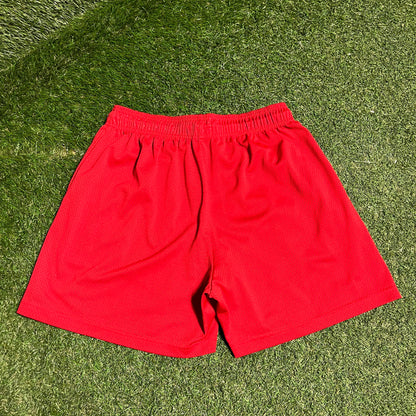 Eric Emanuel White Logo Red American Red Cross Shorts Size XL USED X14203
