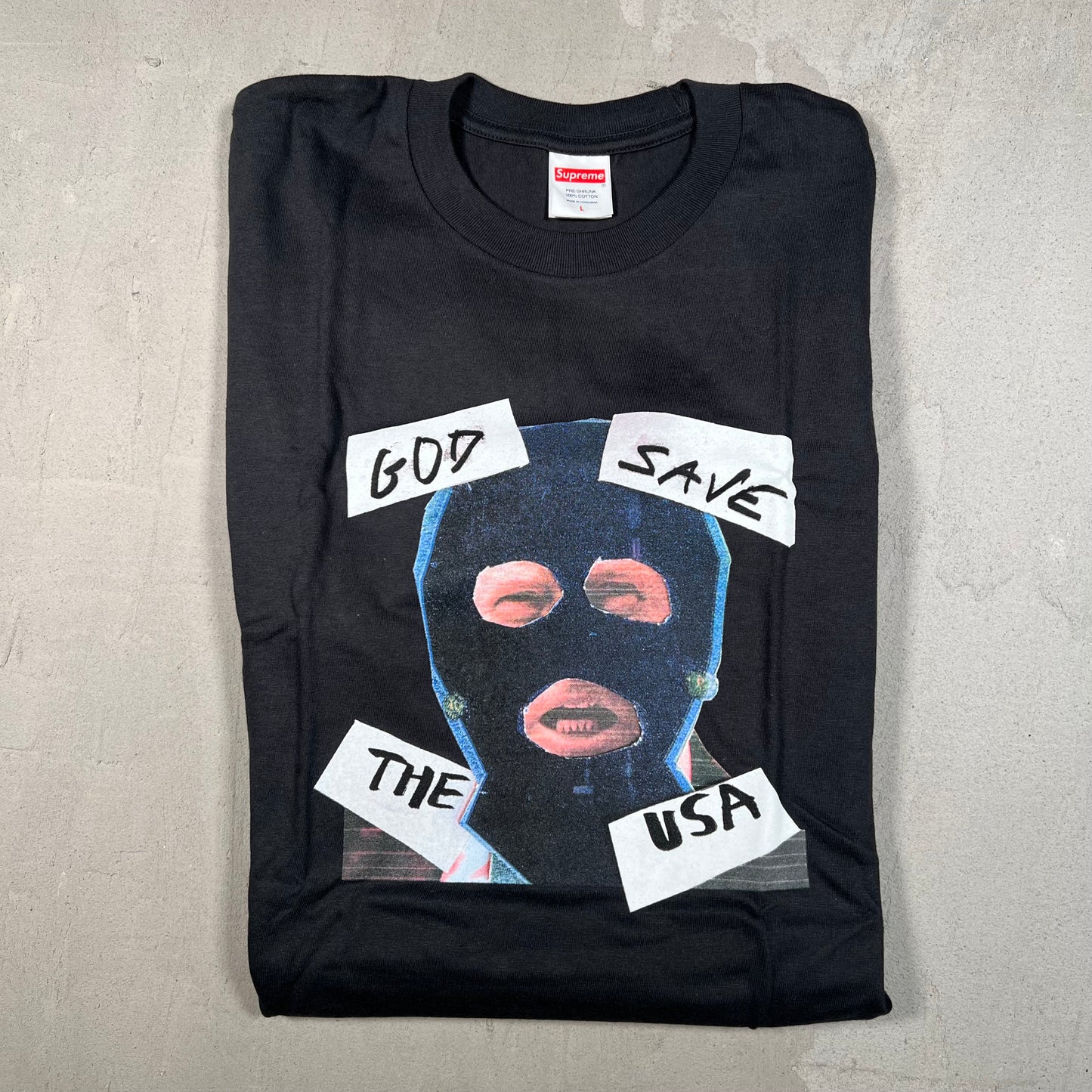 Supreme God Save Us Black Tee Size Large NEW x17420