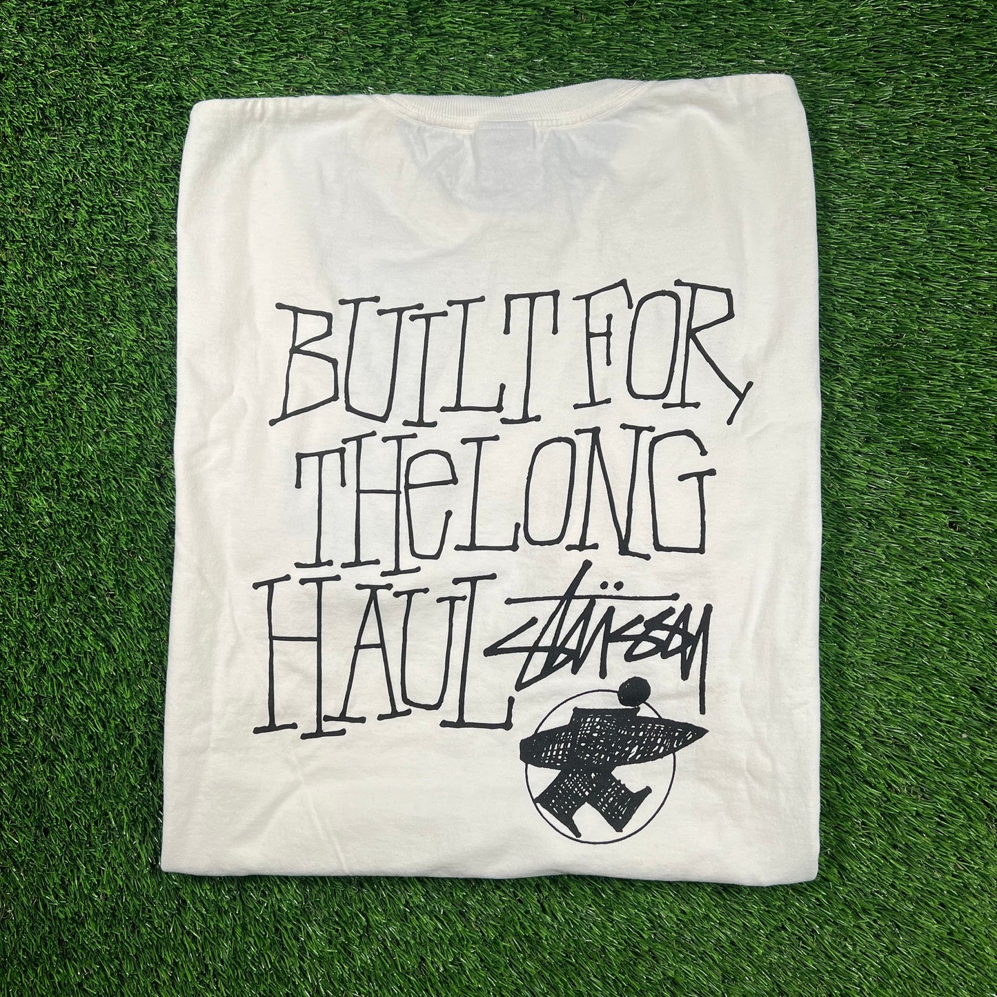 Stussy "Long Haul" White Tee Size Large USED x16130