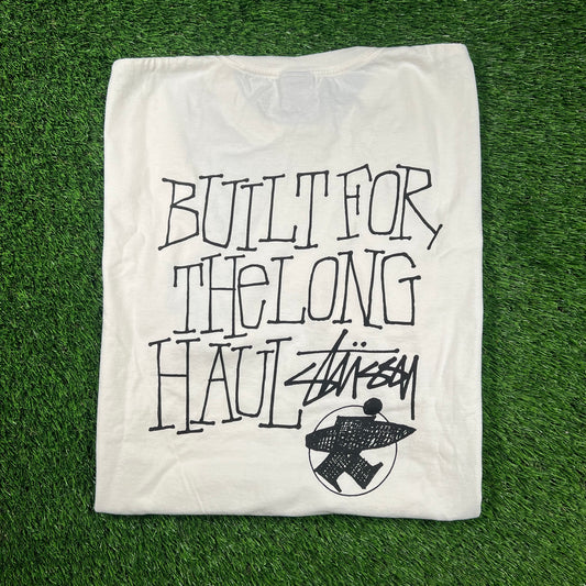 Stussy "Long Haul" White Tee Size Large USED x16130