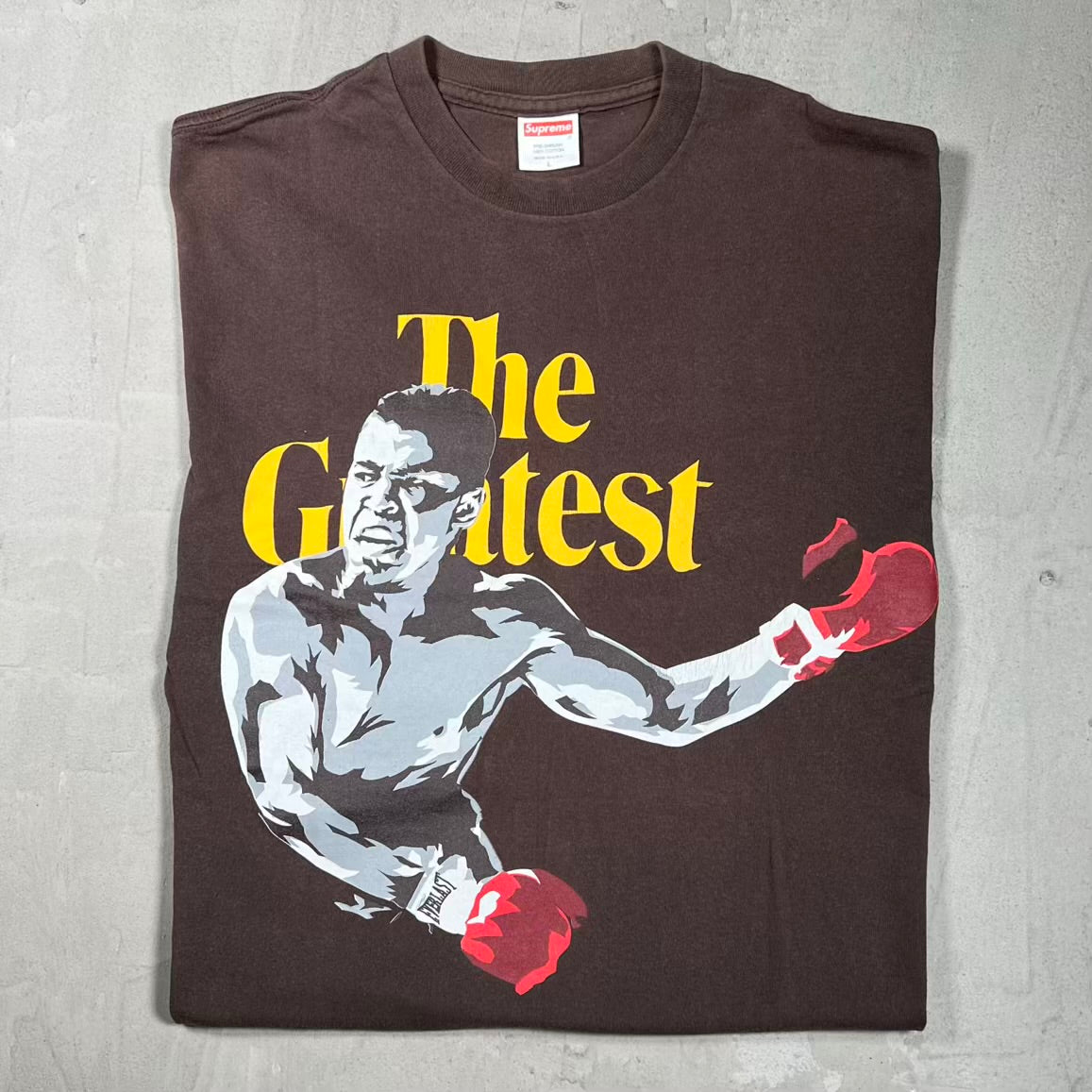 Supreme Muhammad Ali The Greatest Brown Tee (2010) Size Large USED x18545